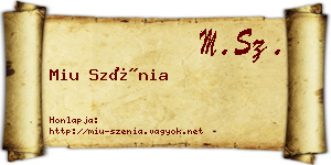 Miu Szénia névjegykártya
